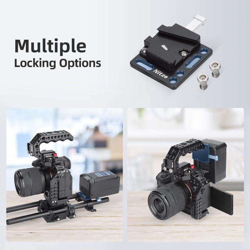 Nitze Mini V Mount Battery Plate, Aluminum Alloy V Mount Plate, with 1/4" Screws - N21C - Image 5